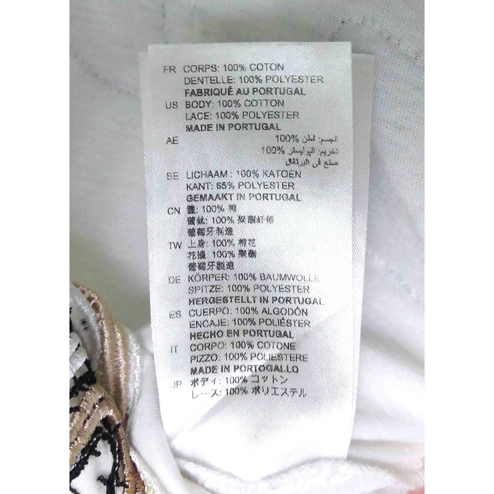 Sandro White Short Sleeve Tee with Gold & Black Embroidered Trim - Picture 4 of 4